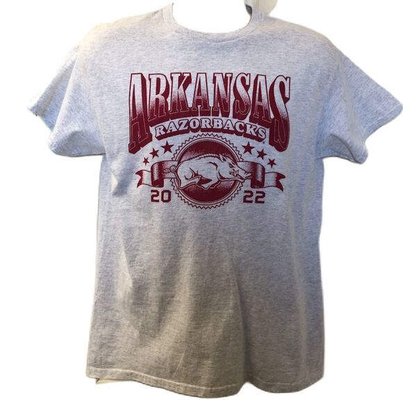 Arkansas Razorbacks Gray 2022 Graphic T-shirt Tee Men's Unisex Medium - Picture 1 of 9